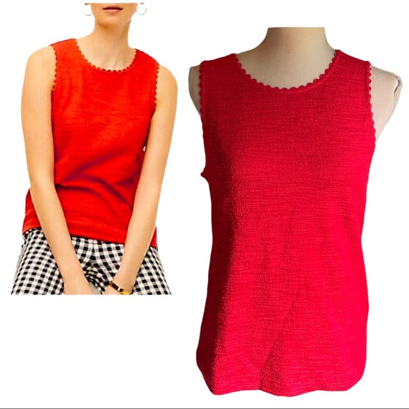 J. Crew Tops - J Crew Textured Tank With Scalloped Trim